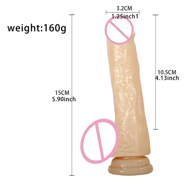 Clear and vibrant TPE dildo realistic design for adult toys